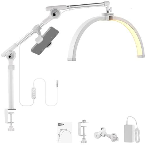 NEEWER BASICS 22" Half Moon Lash Light con Soporte Articulado Clamp Montaje Escritorio/Soporte Móvil