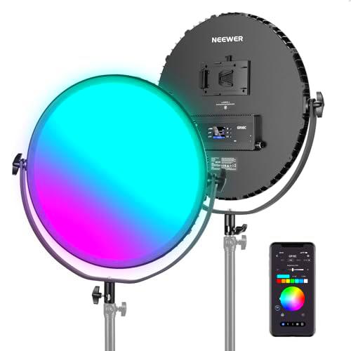 NEEWER 18" RGB LED Redondo Panel Luz Vídeo con Control App
