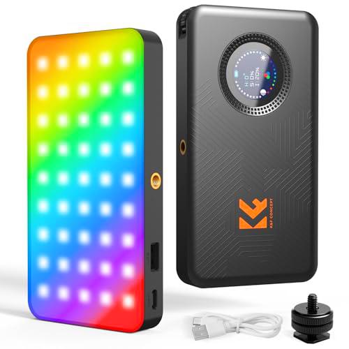 K&amp;F CONCEPT 135 LED RGB Video Light, Construido 5000mAh Batería Regulable Luz de Foto Compacta para Cámara DSLR