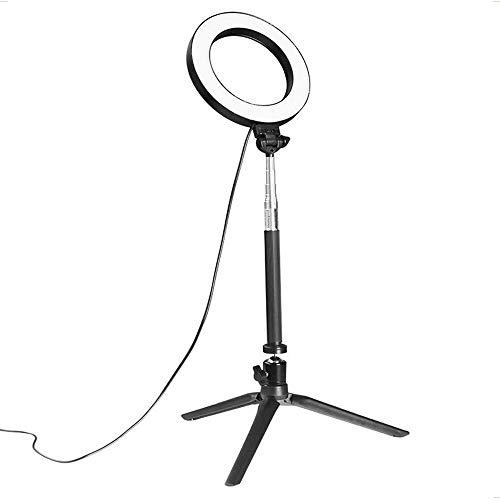 Docooler Luz de Anillo LED Regulable con Soporte 3-Colors 360 Rotary USB Powered Streaming Light para Vlogging Youtube Video Shooting Maquillaje Selfie