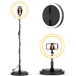 Anillo de Luz Selfie Plegable, TURATA Live Ring Light de 11.5 "Soporte Para Teléfono Luz de Maquillaje LED Luz de Relleno Portátil para Curso en Línea / Transmisión en Vivo / Maquillaje / Selfie