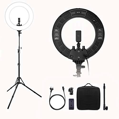 Anillo de Luz 14” - amzdeal 36cm 40W 360pcs LED 3200K-5600K CRI>90 Brillo Regulable 10%-100% Aro de Luz LED con Trípode Soporte del Teléfono para Cámara y Smartphone Autorretrato Youtube Maquillaje