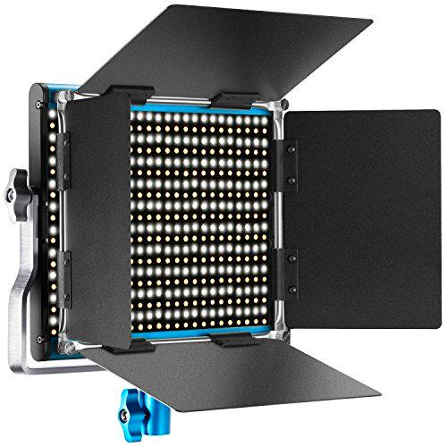 Neewer Luz de vídeo LED Bicolor de Metal, Marco de Metal Regulable
