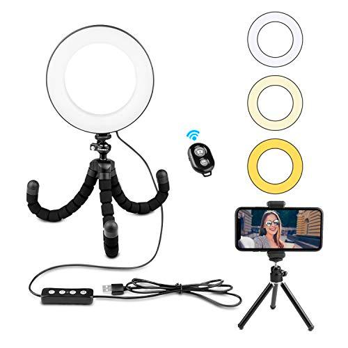 Rhodesy Anillo de Luz LED de 10"con Trípode de Soporte