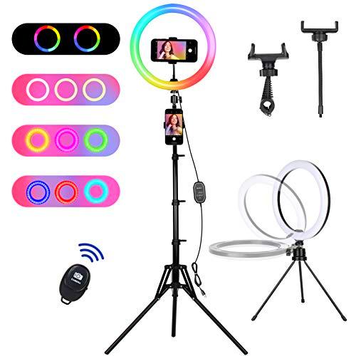 Railee Anillo de Luz LED, 10" Luz de Maquillaje Aro de Luz LED con Trípode y Control Remoto