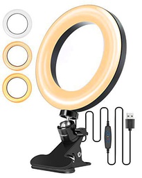 ELEGIANT Anillo de Luz 6.3", Aro de Luz Trípode de Escritorio 3 Colores Claros + 10 Niveles de Brillo