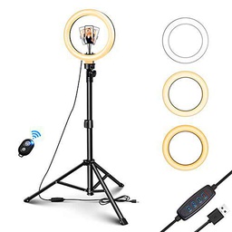 Anillo de Luz LED Regulable 6” para Fotografía Aro de Luz con 170m Soporte Trípode y Soporte para Teléfono