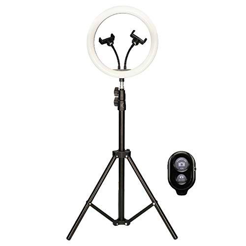 Aro de luz Anillo led 12" con tripode 160cm con Mando Distancia 2 Soportes 10 intensidades de luz y 3 temperaturas