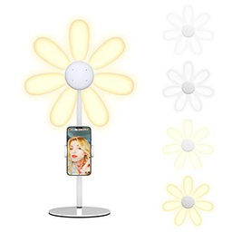 KIWI design Anillo de Luz LED, Aro de Luz de 12" con Soporte de Metal y Soporte para Teléfono Flexible