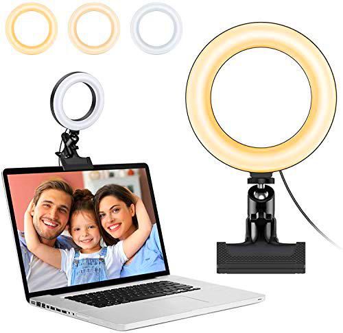 Anillo de luz LED, Anillo de luz de 6.3"y Modo de 3 Colores 10 Brillo Regulable