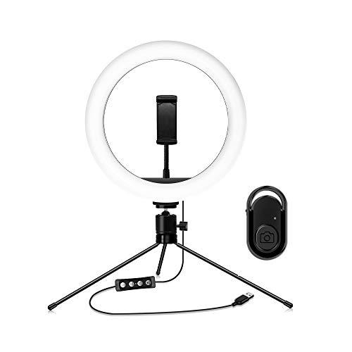Lipop Luz de Anillo LED, 10" Aro de Luz con Trípode y Soporte Teléfono